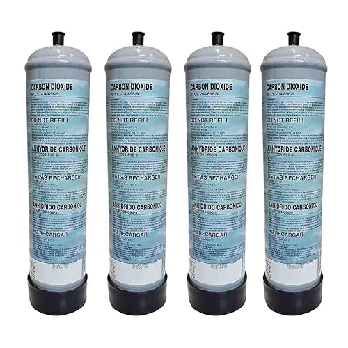 TermoidraulicaRV® 4 Bouteilles CO2 jetables 600 g pour aquariums avec raccord M10 x 1
