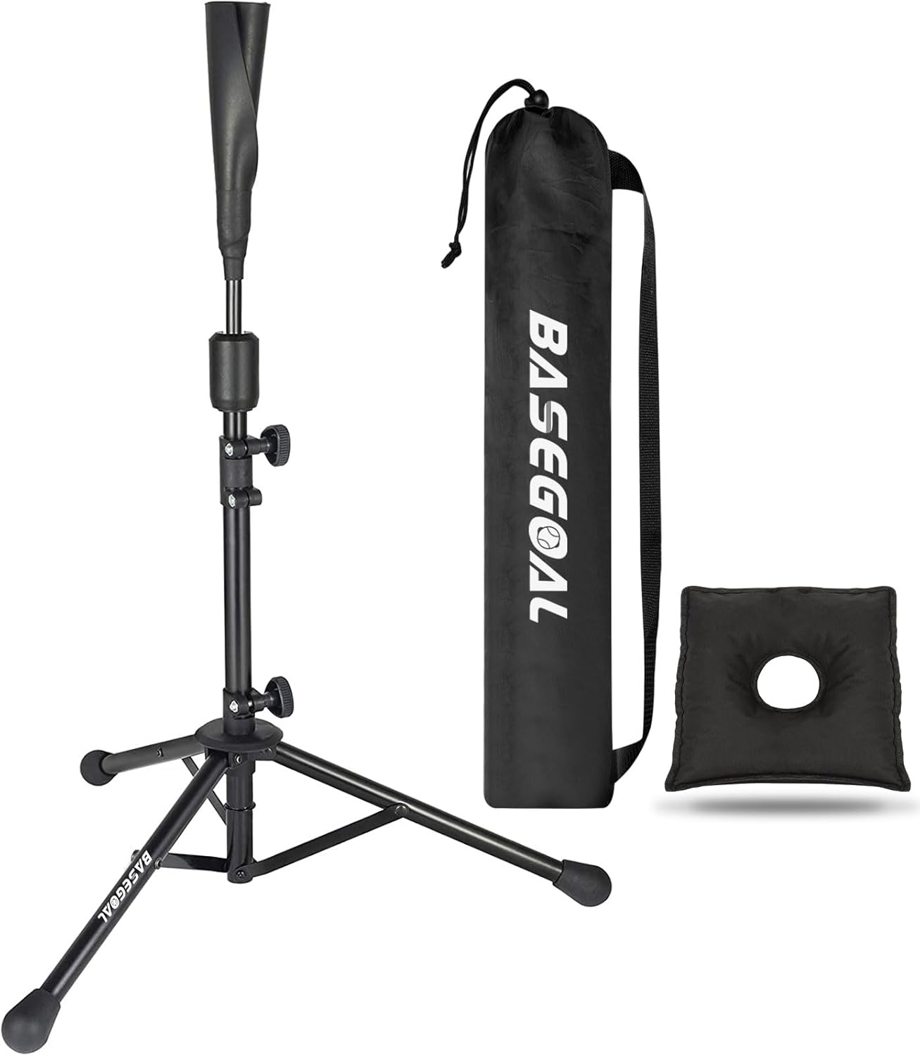 Photo 1 of  Batting Tee Baseball Tee,Softball Travel Portable Tee Tripod Stand Rubber Tee for Batting Training Practice with Carrying Bag 
