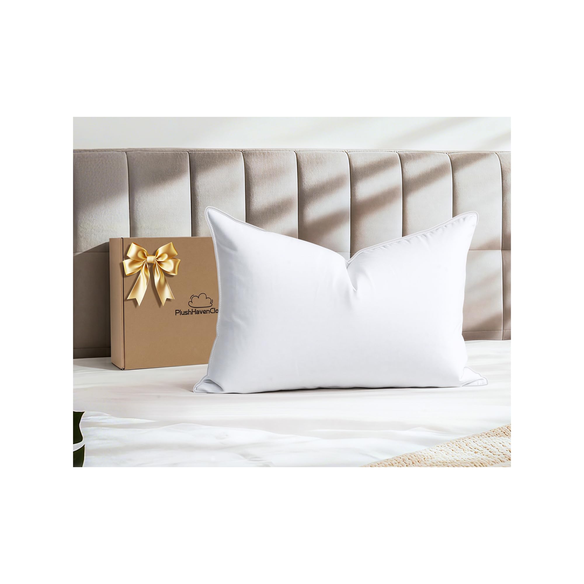 Photo 1 of PlushHavenCloud Down Pillow, Queen Size - Medium