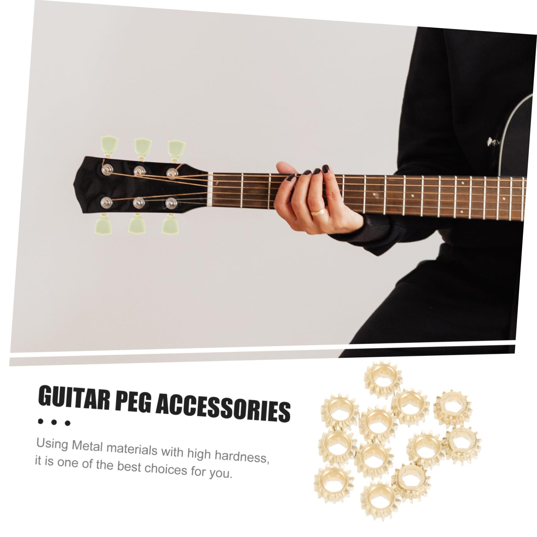 Clavijas de Afinación Doradas para Guitarra Clásica 12 Piezas de Metal Agujero Hexagonal y Relación 1:14, Prácticas y Resistentes para Accesorios de Guitarra