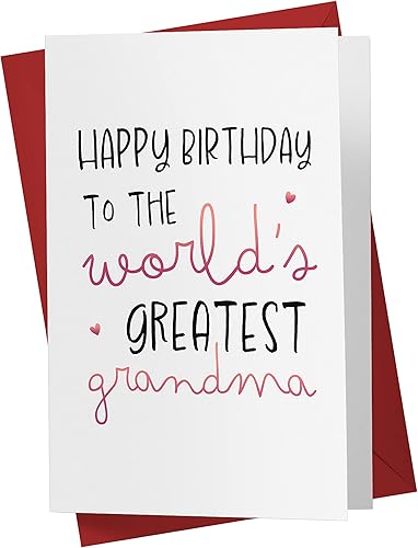 Karto Tarjeta de cumpleaños para abuela, tarjeta de cumpleaños grande de 5.5 x 8.5 pulgadas, tarjeta de cumpleaños para abuela, tarjeta de