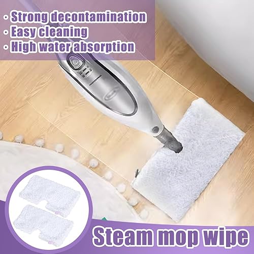 Miniatura 9 de Almohadilla de fregona de vapor, 2 almohadillas de microfibra suave, almohadillas de repuesto para trapeador de vapor, almohadillas de limpieza,