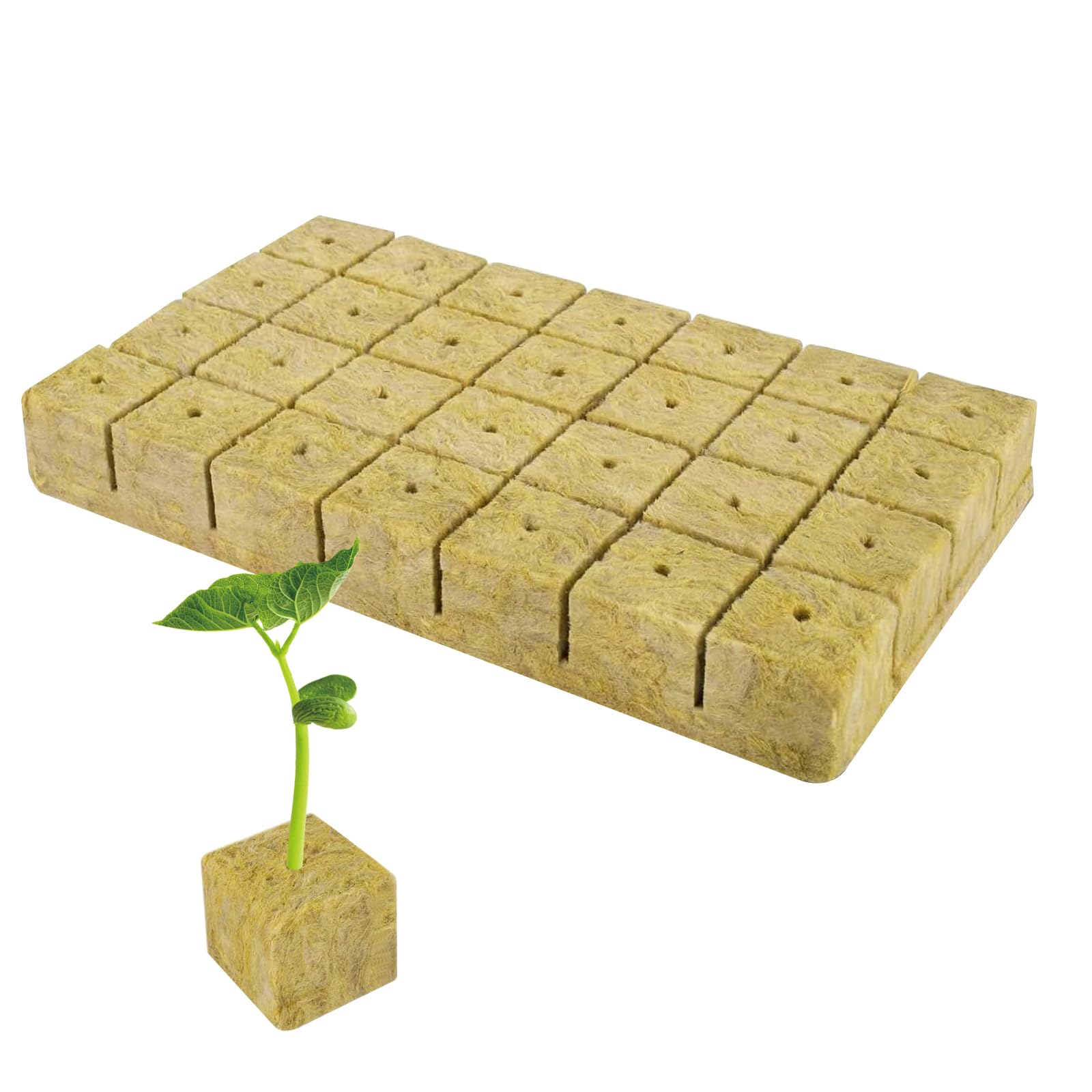 Cubi Di Lana Di Roccia 28 Pezzi – 4x4x4 Cm Per Coltivazione, Talee E Germinazione, Buon Drenaggio E Aerazione