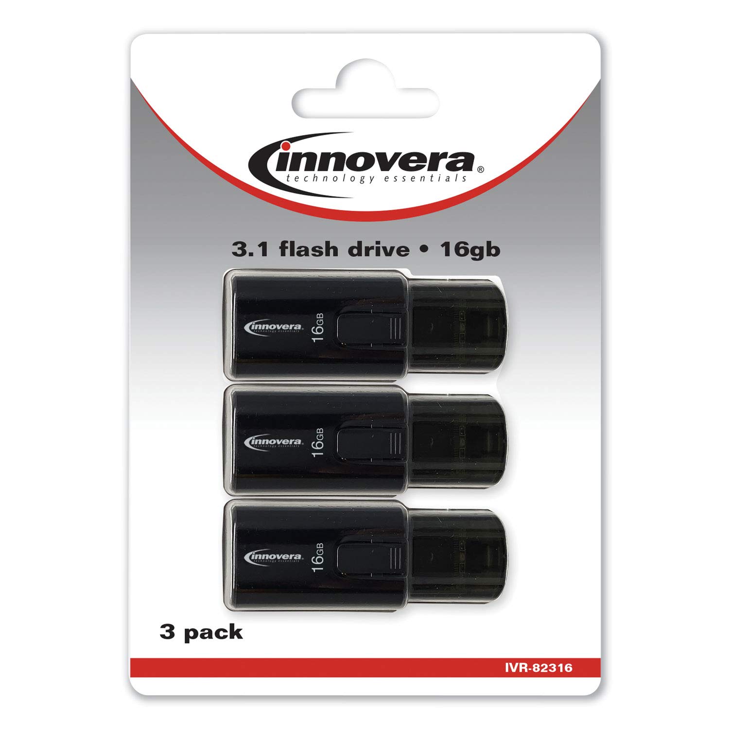 PNY Attaché 3 16GB USB 2.0 Type A Flash Drive, Black (P-FD16GATT3-BG