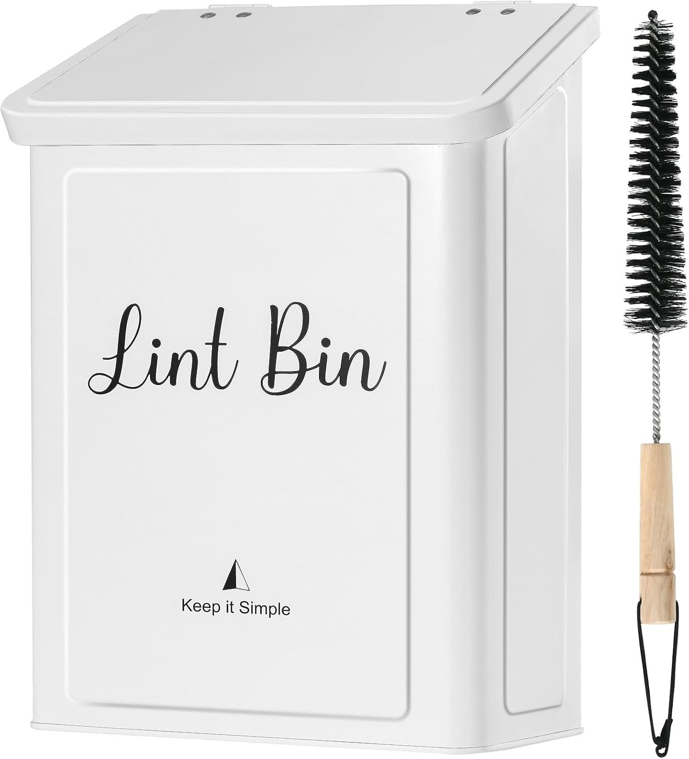 SUBEKYU Metal Magnetic Lint Bin for Laundry Room, Wall Mounted Lint Box Holder Trash Can with Lid for Dryer,Lint Basket for Laundry Room,White SUBEKYU Metal Magnetic Lint Bin for Laundry Room, Wall Mounted Lint Box Holder Trash Can with Lid for Dryer,Lint Basket for Laundry Room,White