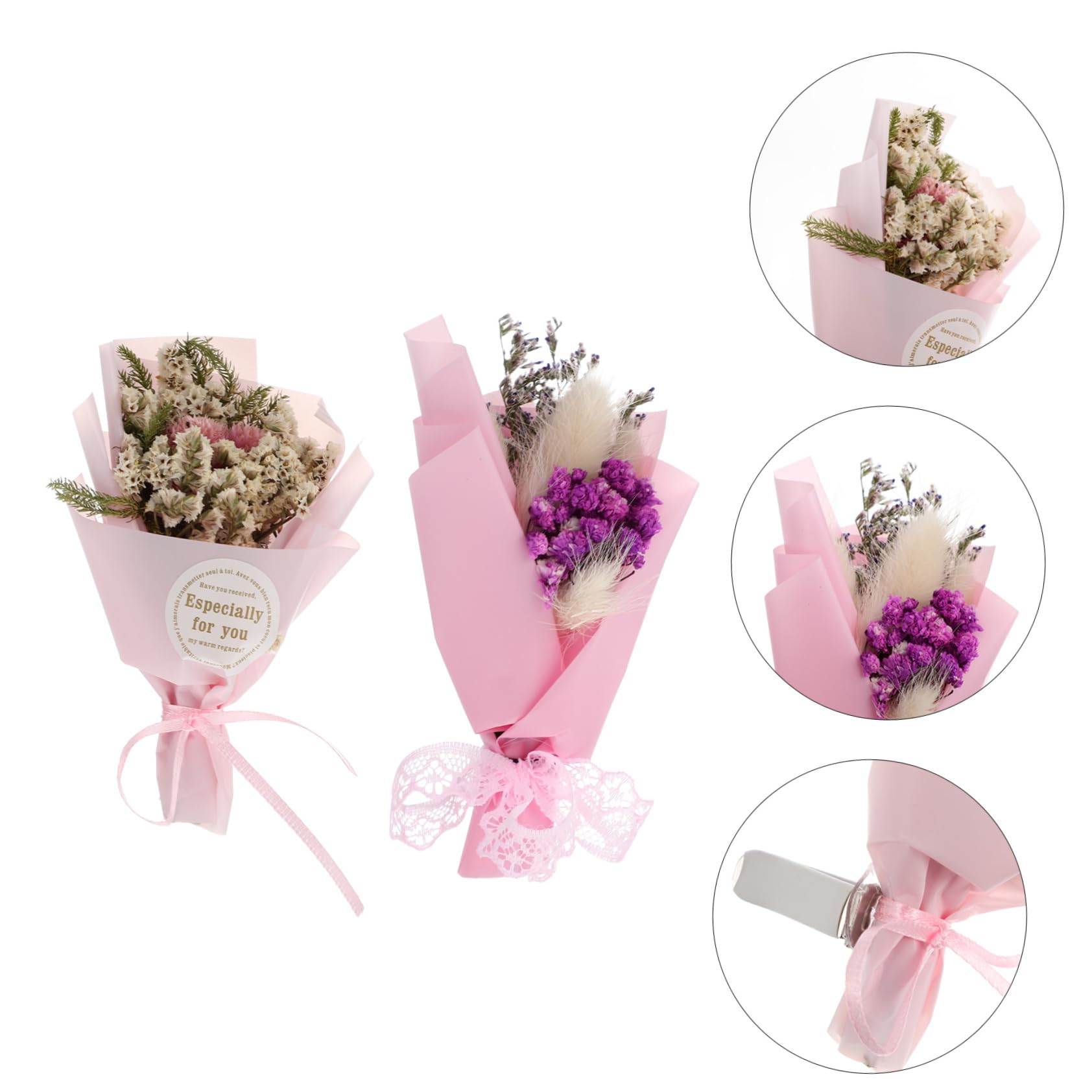 Gatuida 4pezzi Clip Profumo Auto Con Fiori Naturali Per Ventilazione Auto Facile Da Installare Per Interni e Decorazione Personale