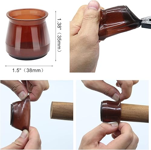 Miniatura 6 de BUMACO Protectores de suelo para patas de silla, protectores de patas de silla para suelos de madera dura, almohadillas de silicona para proteger