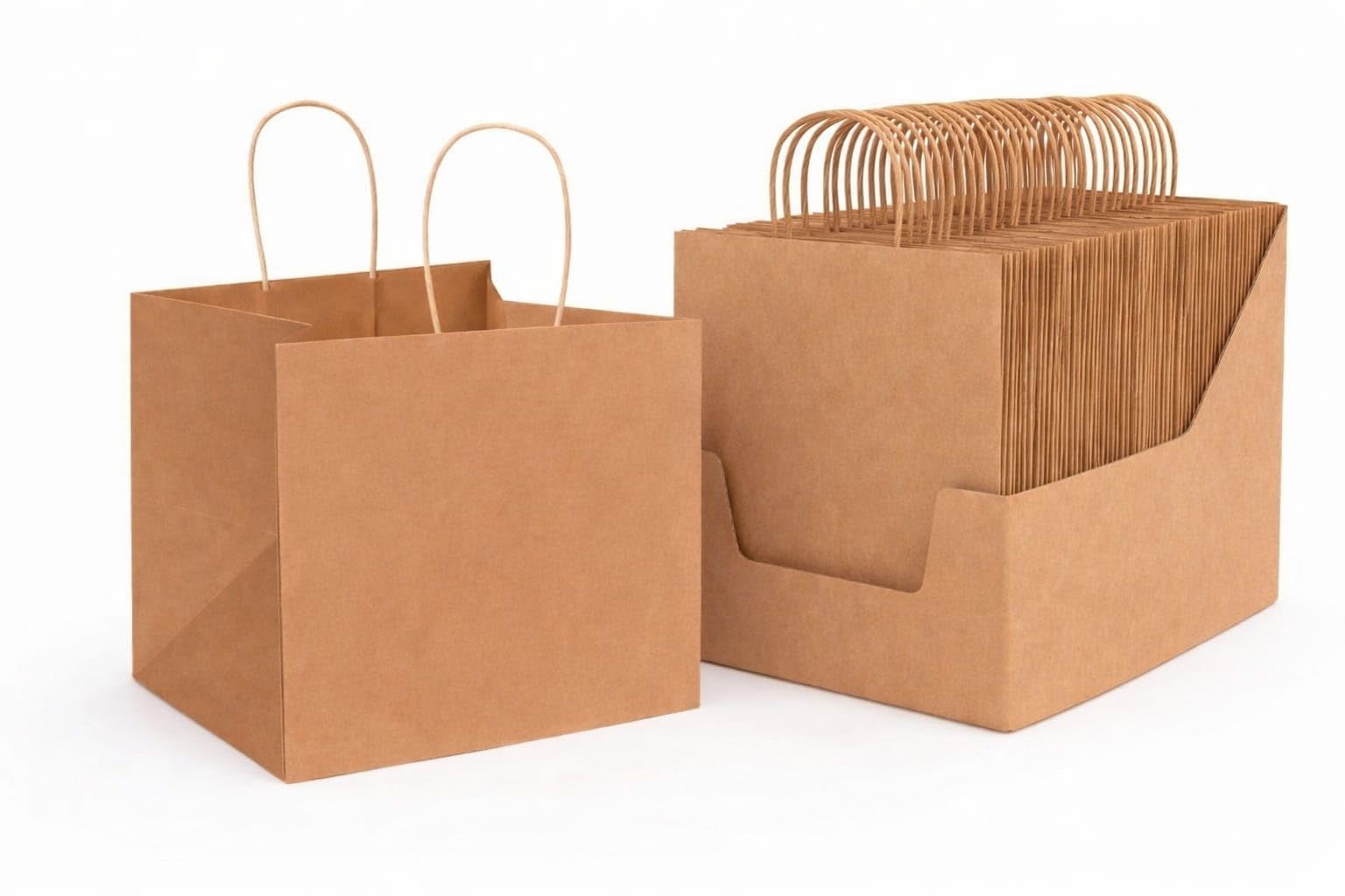 Cake Paper Bags, Pizza, Bakery, Sandwich, Grocery & Vegetable Bag, Gift Bag, Size 10.5×10.5×8" (L×B×H) (1kg cake), 150 GSM Thick Recycled Paper, PACK-IN (40)-image-47