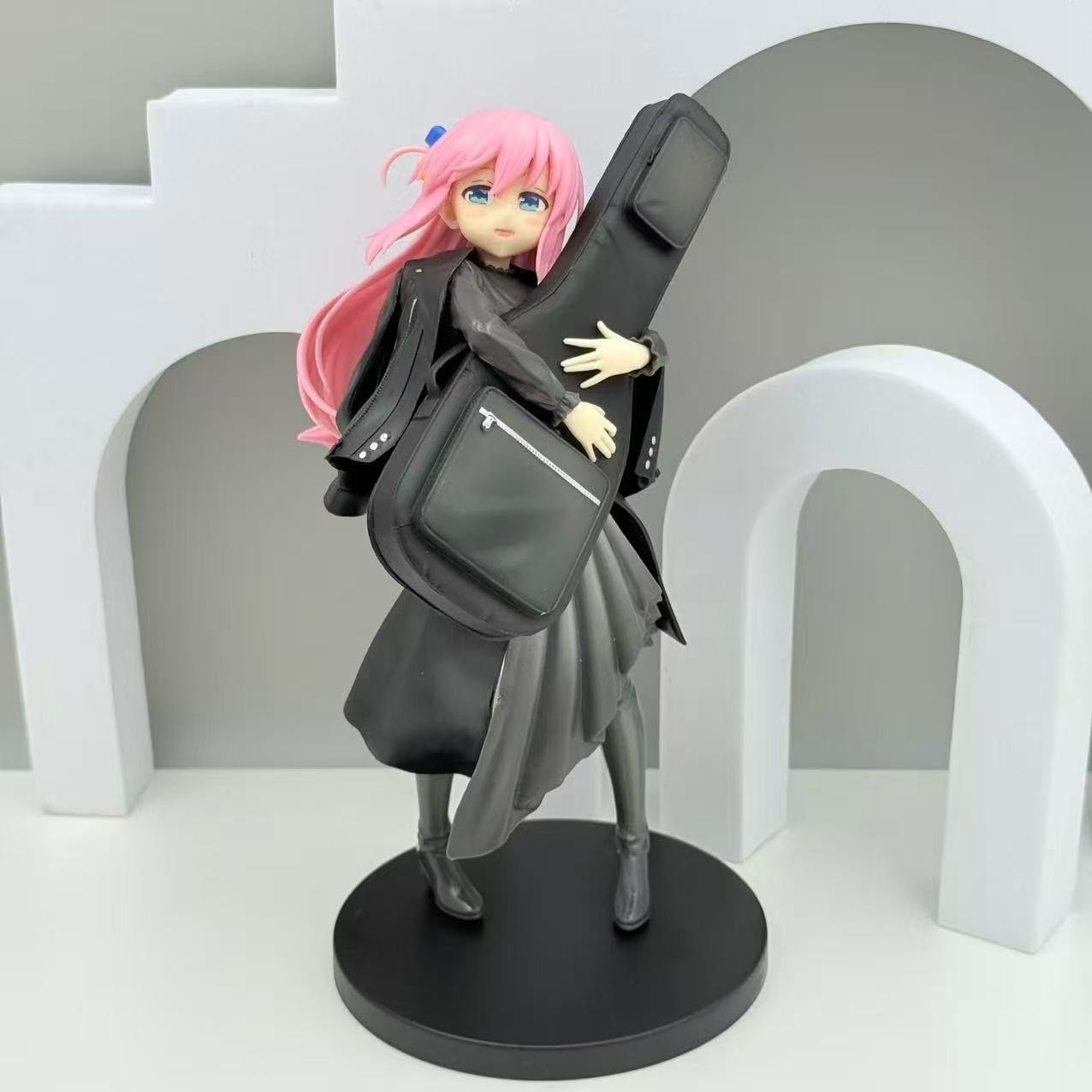 Hitori Gotoh Bocchi The Rock Standing Guitar Bag Pose Anime Action Figure | 19cm Bocchi Figurine with School Outfit & Guitar Case for Table, Desk & Shelf Decor | Gift for Anime Fans-image-40