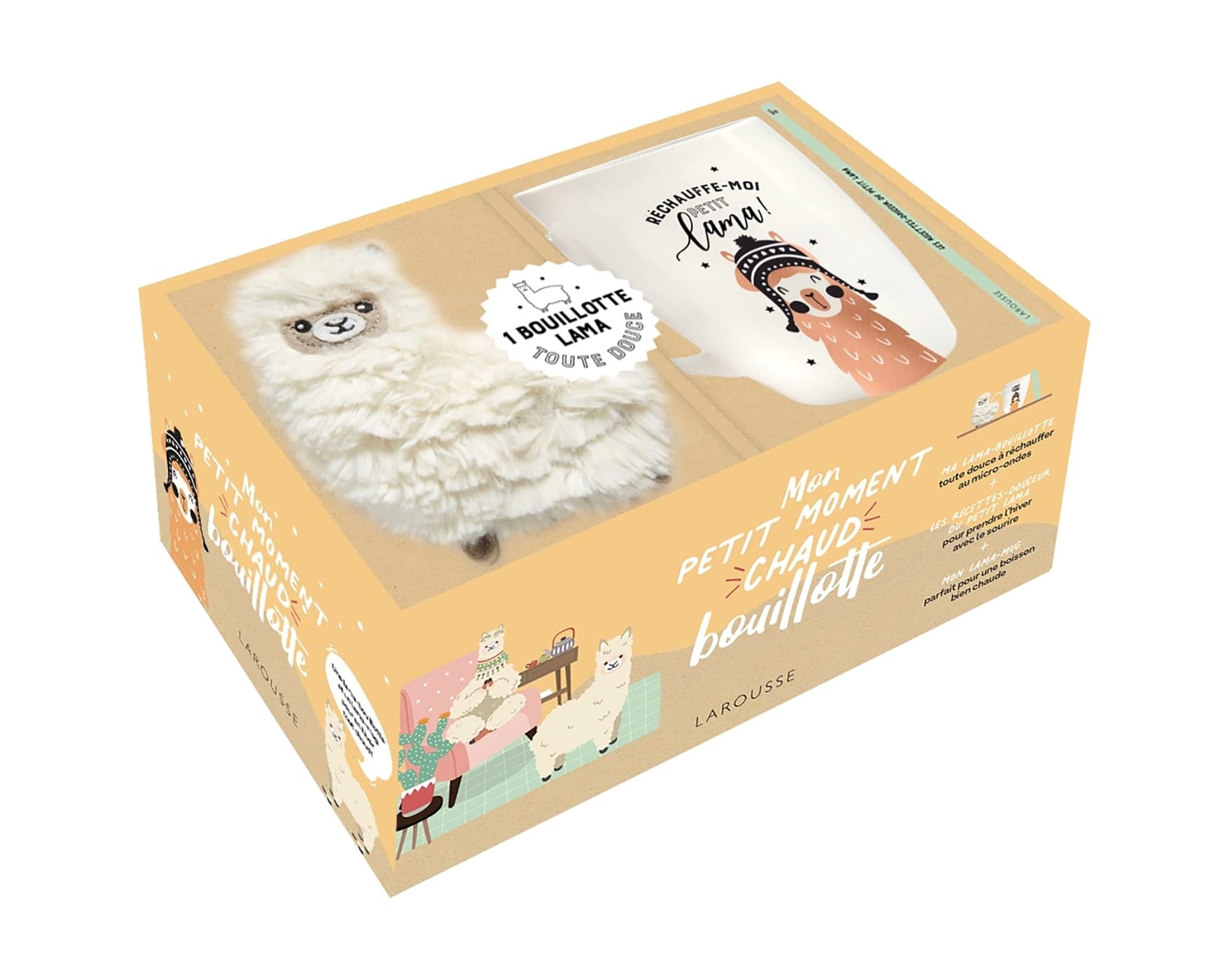 Coffret Mon petit moment chaud bouillotte Lama: Avec ma lama-bouillotte, les recettes douceur du Petit Lama, et mon lama-mug