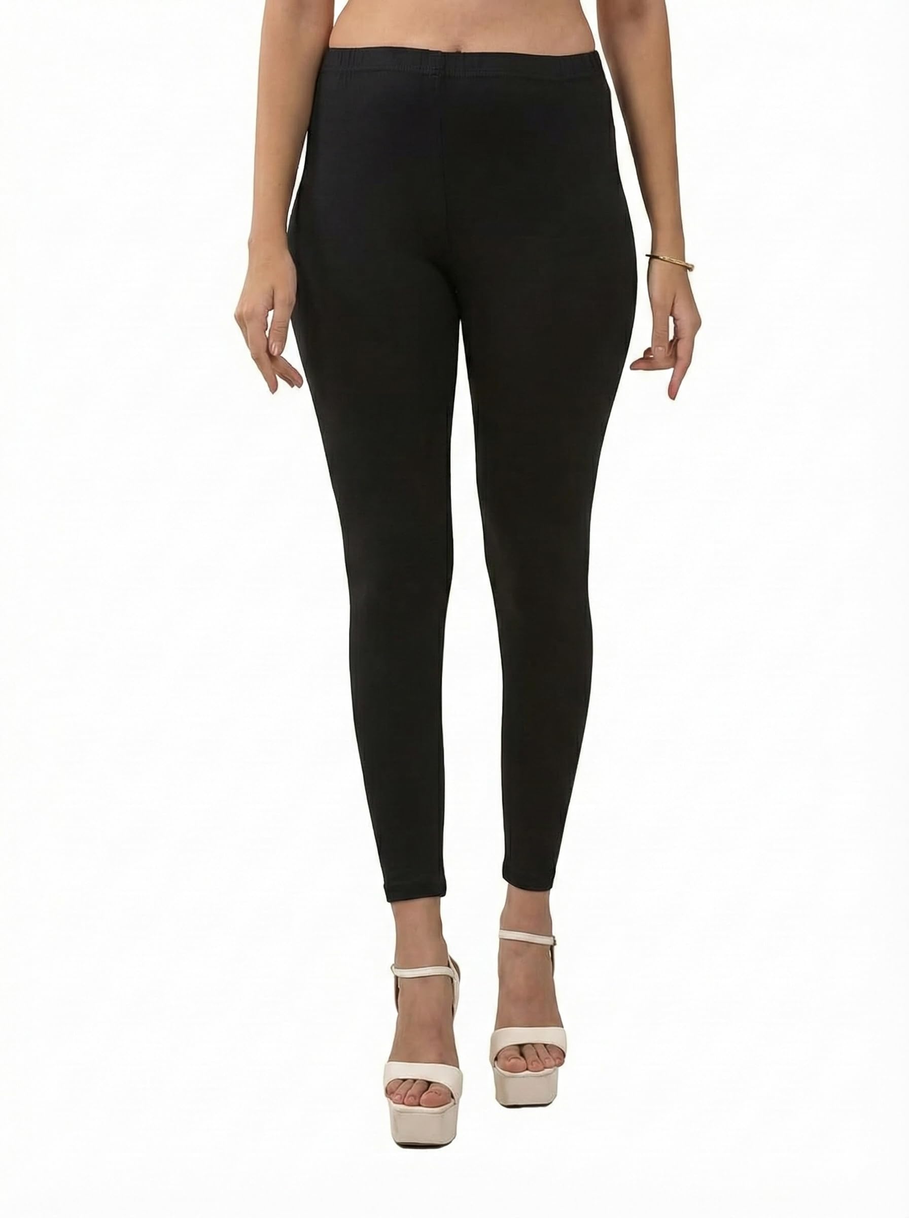 Lyra Women's Churidar Style Leggings, Black, Free Size, Elastic Waistband, Casual Wear-picture-46