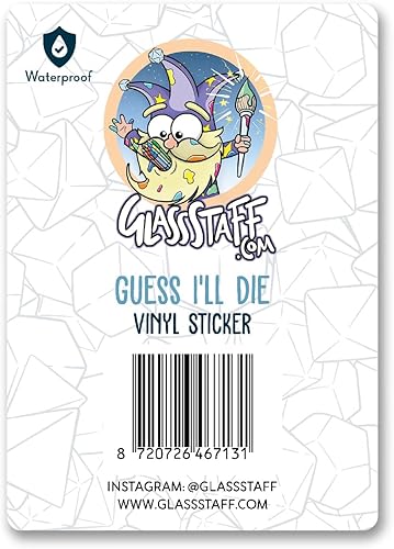 Miniatura 3 de Glassstaff - Calcomanías DND Guess I'll Die - Calcomanías divertidas de Calabozos y Dragones para hombres y mujeres - Calcomanías geniales para