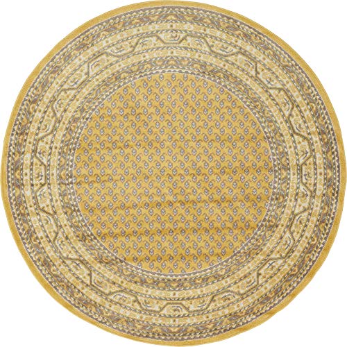 Tapete redondo amarillo beige 155x155 cm Unique Loom miniatura 4