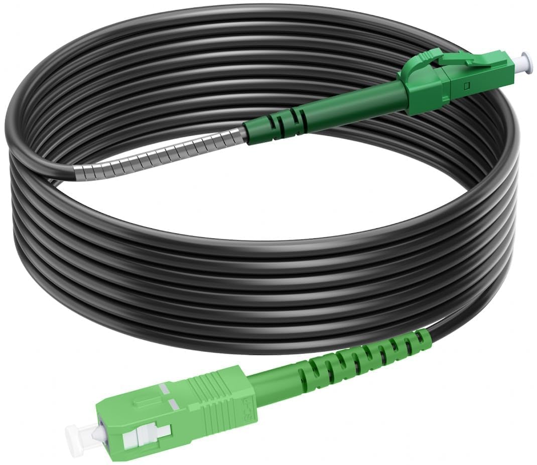 OS2 Câble à fibre optique blindé SC/APC vers LC/APC monomode 60 m | RamboCables, Câble patch Simplex blindé monomode 9/125 µm FTTH pour l'intérieur et l'extérieur
