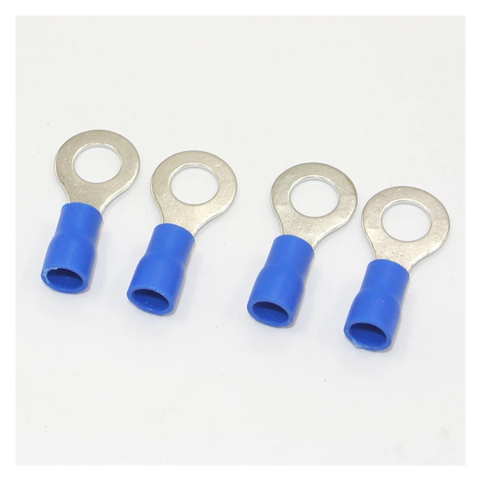 REIUAFWYGV 1000pcs 16-14 AWG RV2-4 Blue Ring insulated terminal Blue #8 Ring Terminal Connector