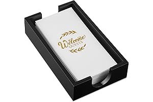 Black and Woodgrain Bathroom Napkin Holder