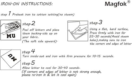 Miniatura 4 de Letras de transferencia para planchar de 2 pulgadas, 6 hojas (negro o blanco opcional)
