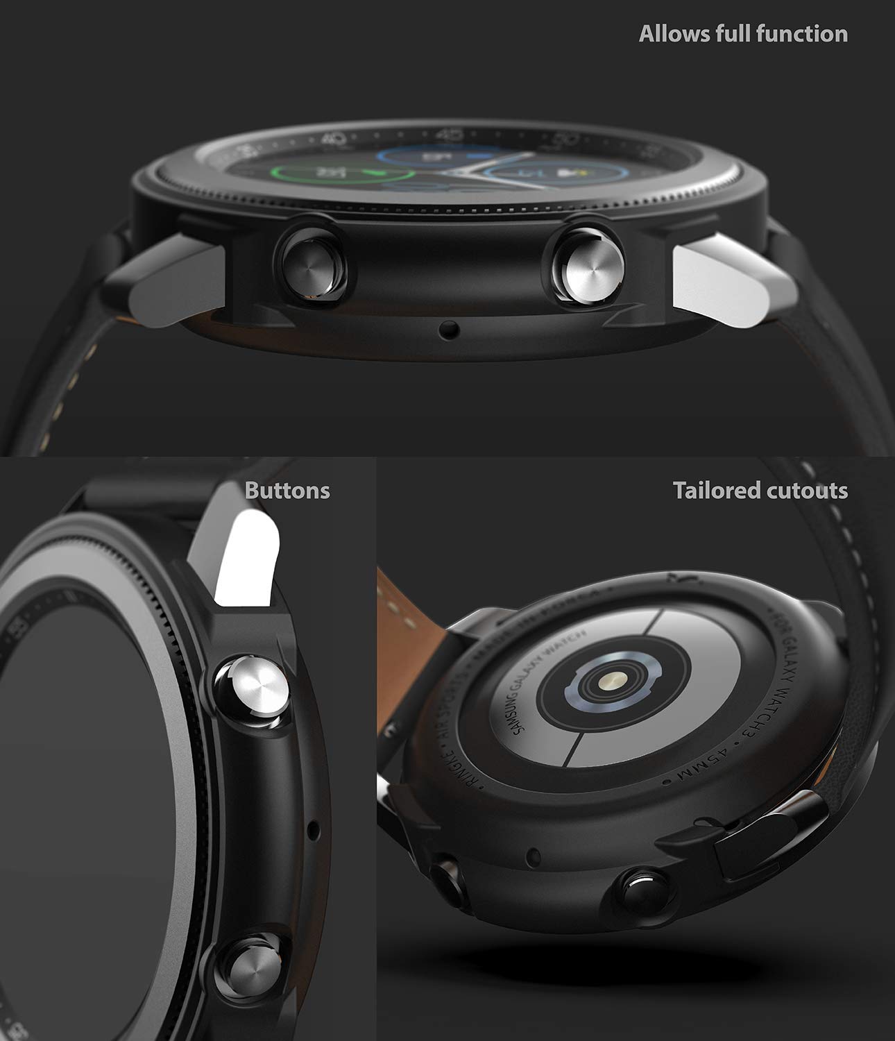 Ringke Air Sports TPU Case Designed for Galaxy Watch 3 45mm - Black 4