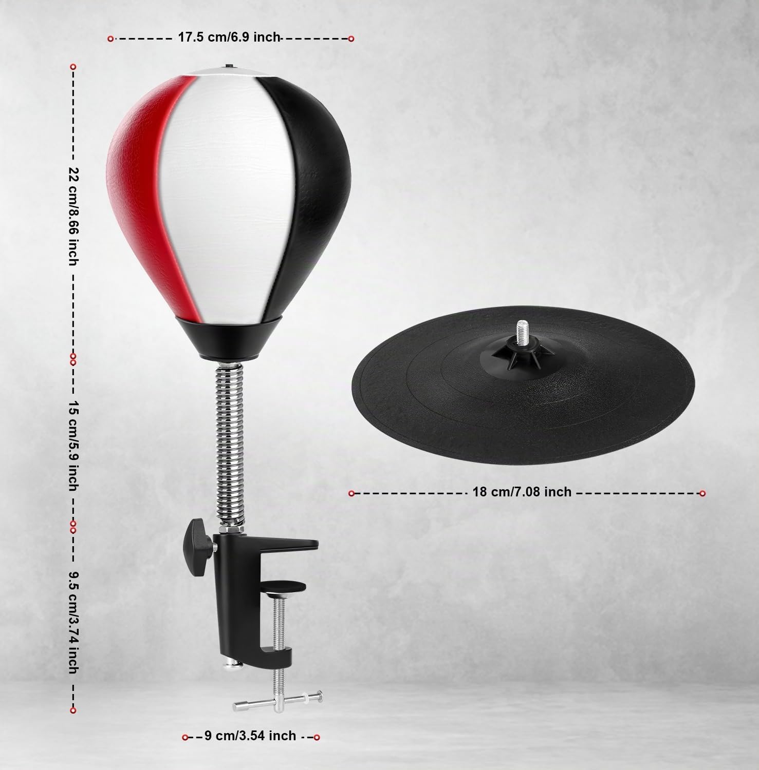 NZQXJXZ Sac de Frappe de Bureau, Sac de Boxe de Bureau, Punching Ball avec Ventouse Super Résistante et Pince de Bureau pour Table et Comptoirs de Bureau, Cadeau Amusant pour Amis ou Collègues