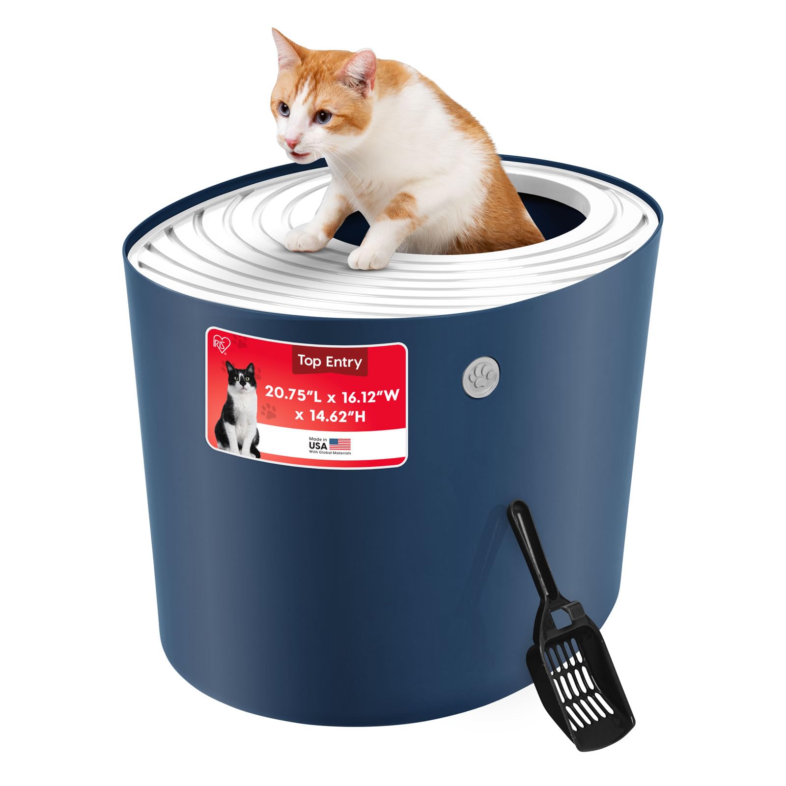 IRIS USA Large Cat Litter Box with Top Entry