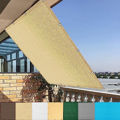YANHONG Protezione della Privacy Schermo 90x650cm(35x256inch) Recinzione Copertura Schermante per Balcone Privacy Resistente alle intemperie con Fascette e funi, Giallo