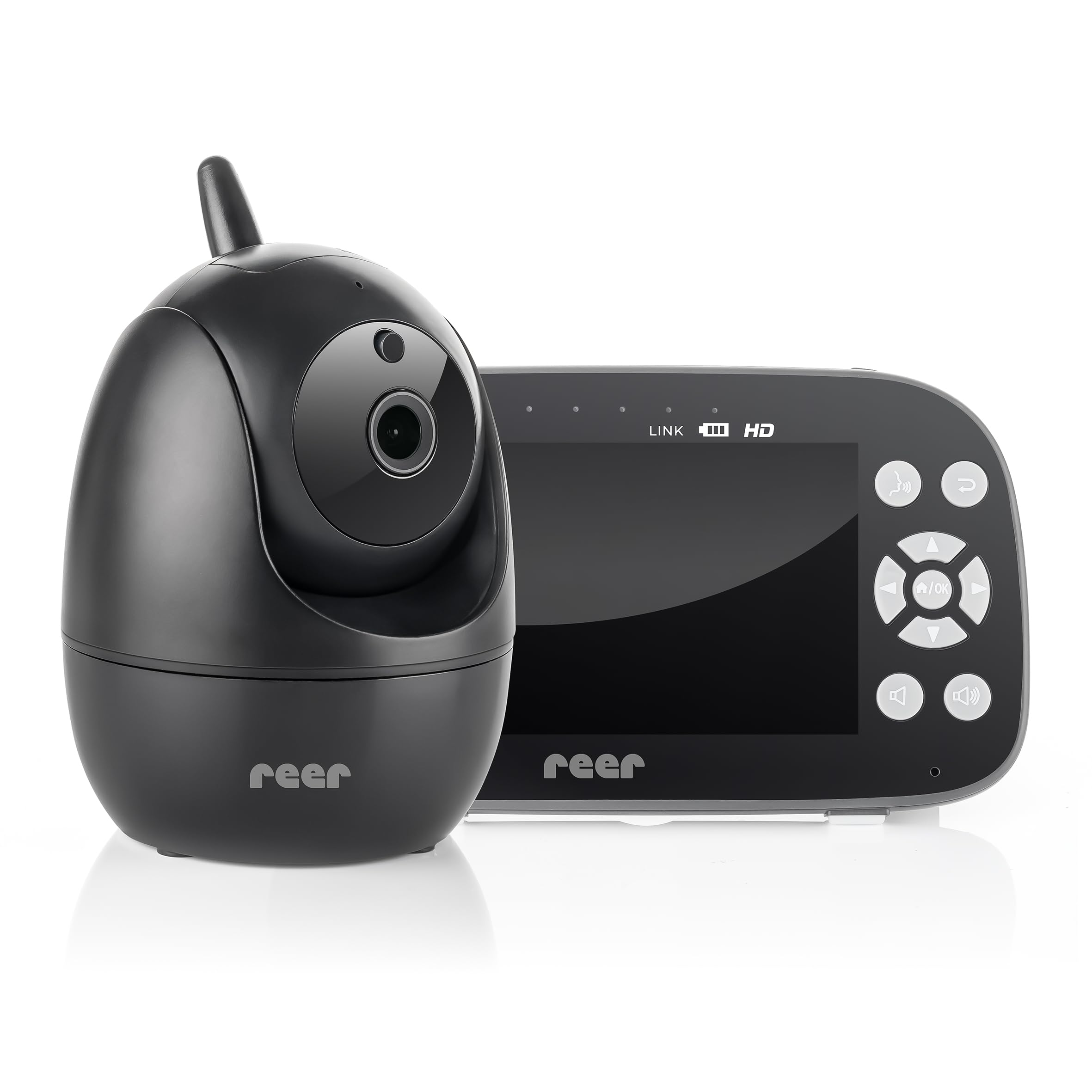 reer BabyCam Pro HD Move | Digitales Video-Babyphone mit FHSS-Technologie | Großer 5" HD-Bildschirm | 300m Reichweite | schwenk- & neigbare Kamera mit Nachtsicht und 4-fach Zoom