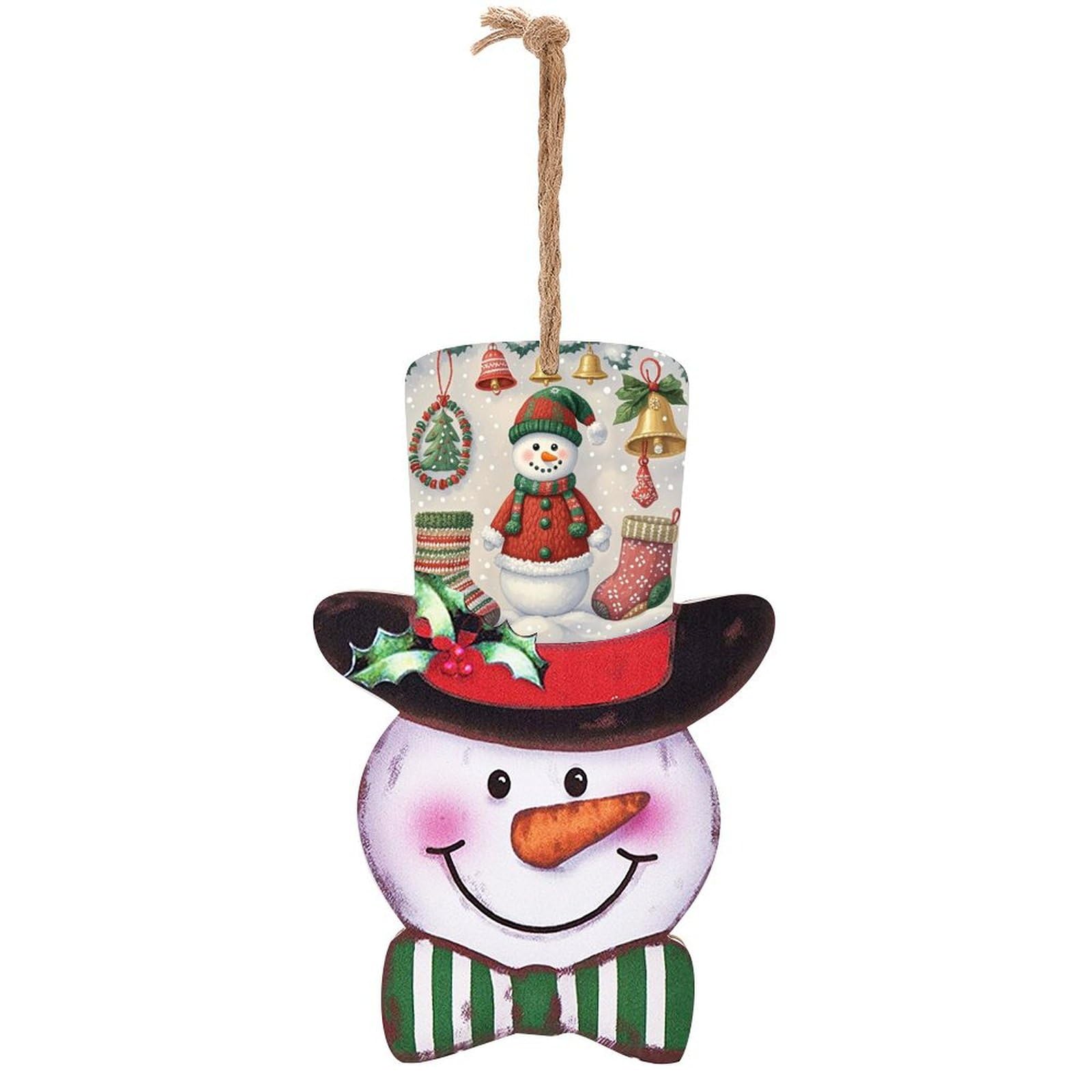 Panneau mural Noël bois bonhomme de neige souvenir enfance maison
