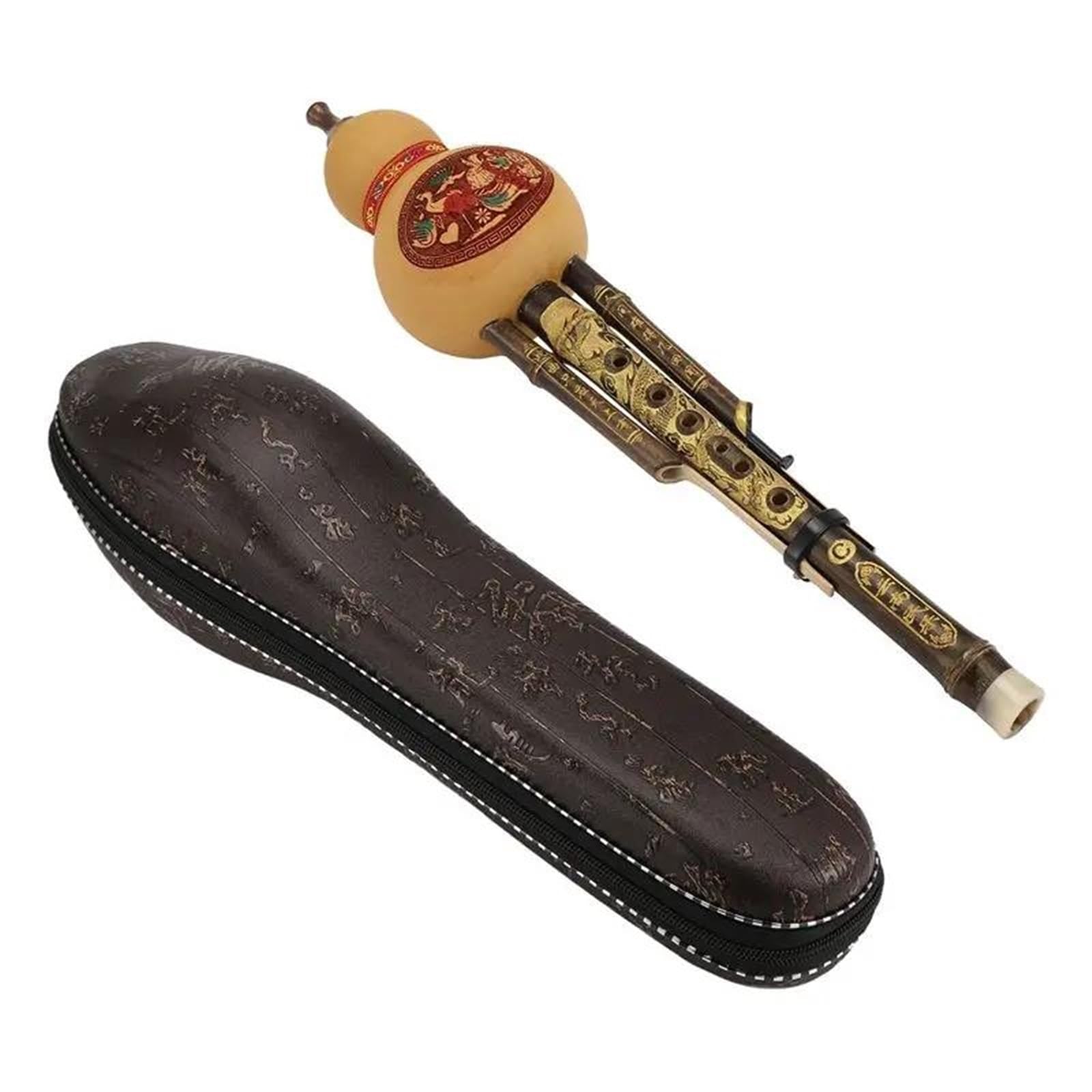 Hulusi Instrument Ręcznie Robiony Tradycyjny Instrument Muzyczny Hulusi C Major Z Trwałą Obudową I Odpowiednią Dla Początkujących