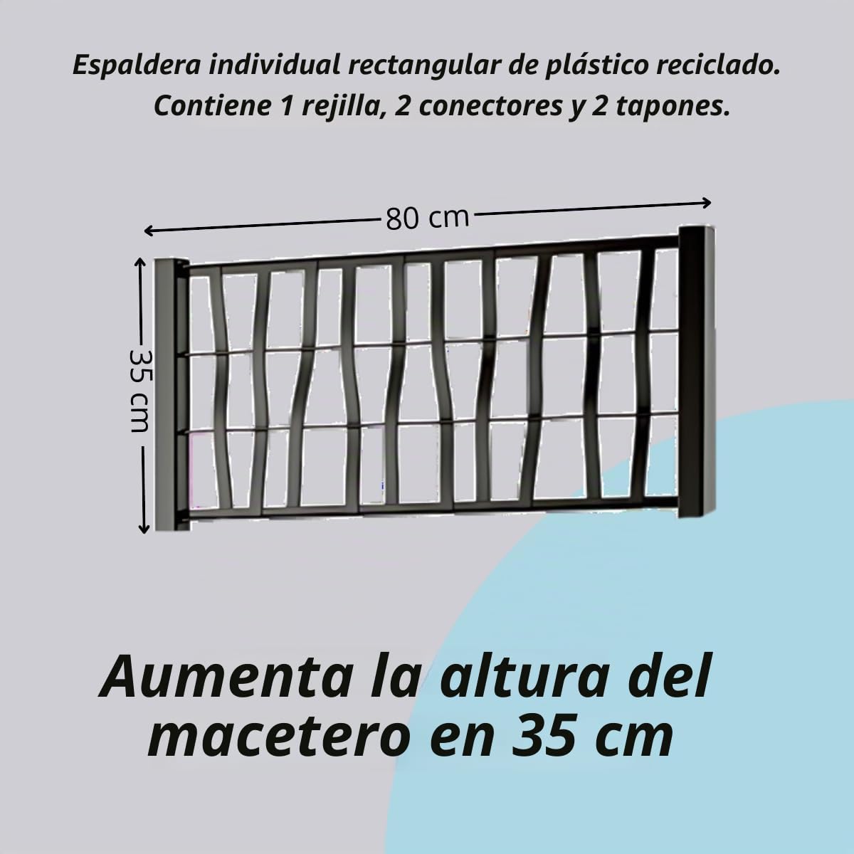 Tomaino - Kit para alzar la jardinera con espaldera de plástico, compatible con modelo Ethica Stefanplast, exterior jardín, macetas y flores trepadoras, privacidad terraza balcón (blanco)