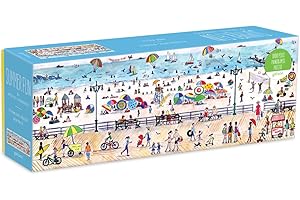 Galison Michael Storrings Summer Fun Panoramic Puzzle, 1000 Pieces for Lively Summer Scenes