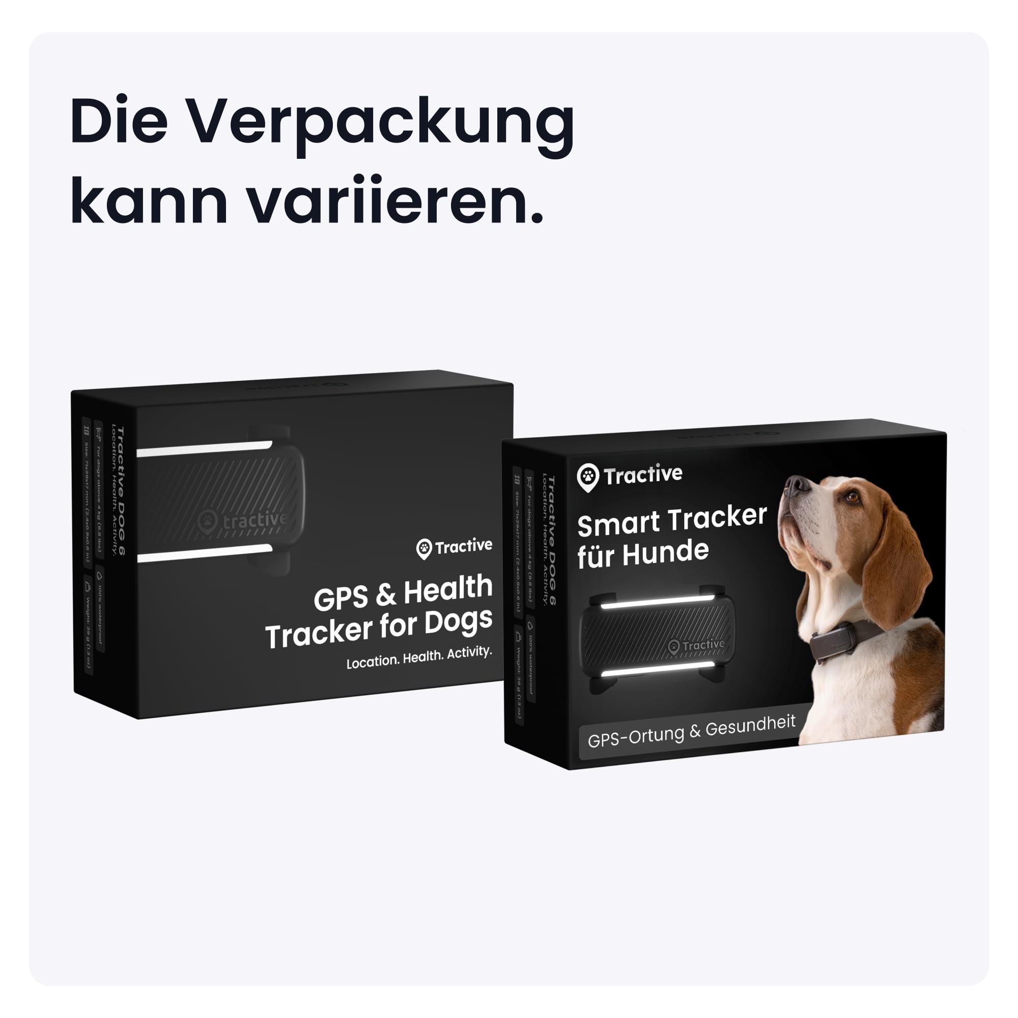Tractive GPS Tracker Hund 2025 Edition Live-Ortung Weglaufalarm Aktivitätstracking Schwarz