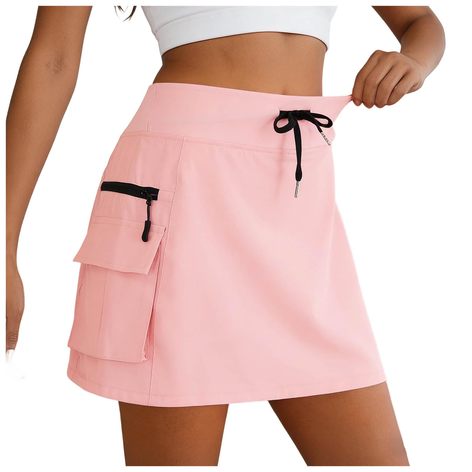 Générique Short Tennis Femme Jupes De Golf À Taille Haute Athlétique D'entraînement avec Poches Jupe Short Athlétique Pantskirts Legging Élastique Pants Activewear Course À Pied Jupes