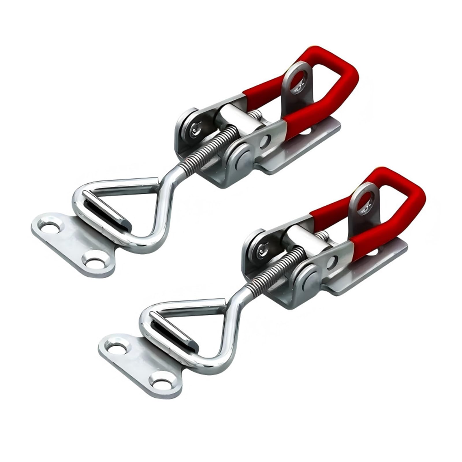 Tinminx 2 Pcs Adjustable Toggle Clamps, 304 Stainless Steel Latch Catch Hasp with Hook, Quick Release Fixture Clamp Buckles for Tool Boxes, Cabinets, Cases and Workshop Fixtures