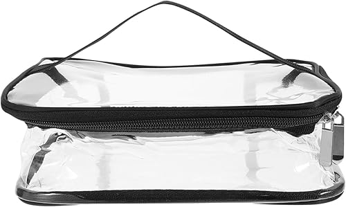 Frcolor Clear Lunch Bags for Women Make up Travel Punch See through Zipper Handbag Transparent Bag for Airport Travel Events Concerts Sports Stadium