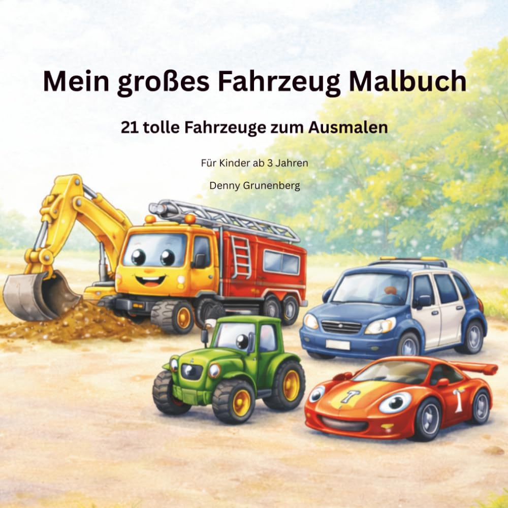 Mein großes Fahrzeug Malbuch: 21 tolle Fahrzeuge zum Ausmalen für Kinder ab 3 Jahren (Kinder Malbuch Reihe)