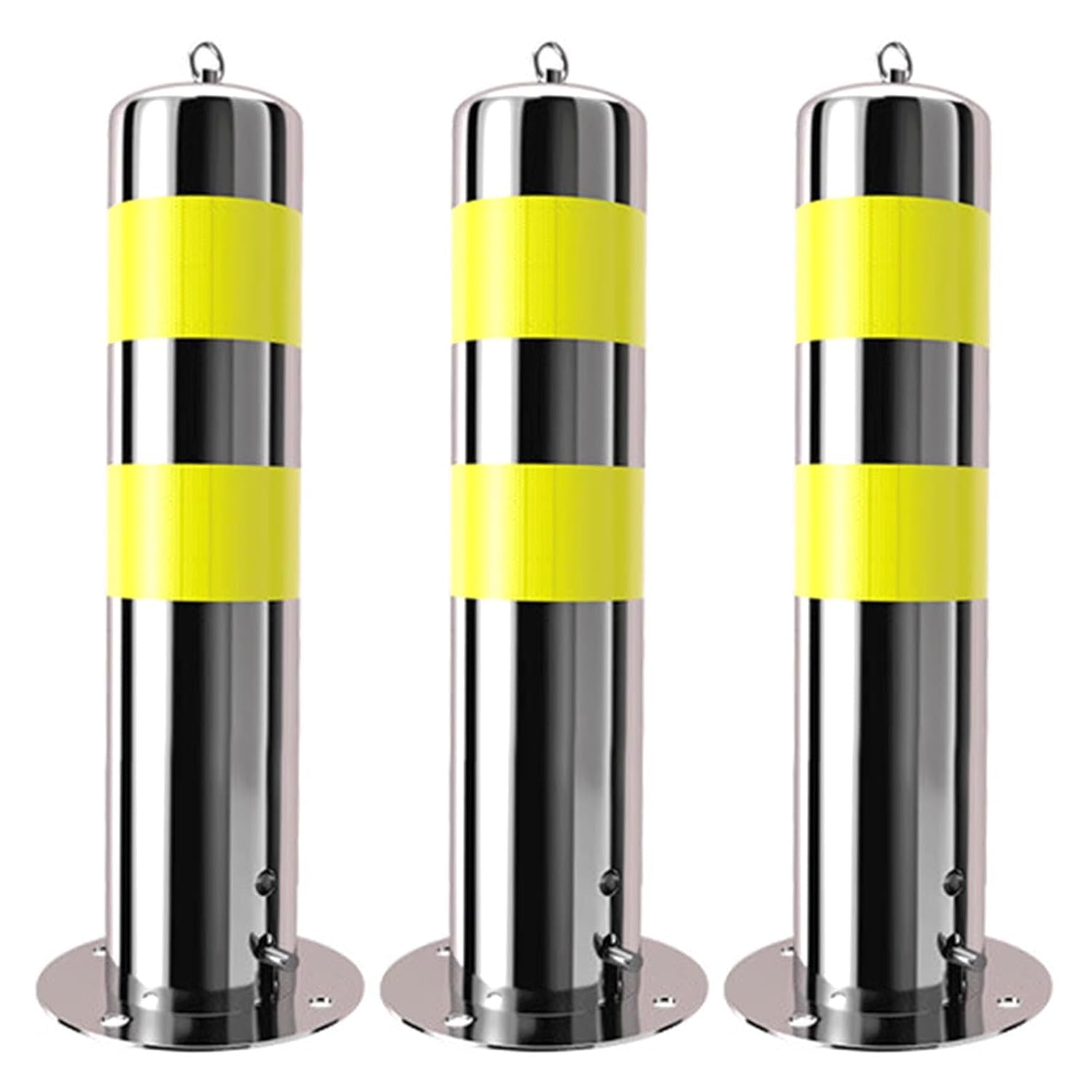 Borne de sécurité réfléchissante et amovible pour balisage de stationnement x3