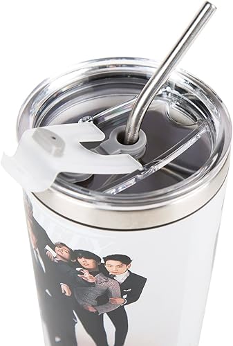 Miniatura 3 de Maxerkeep Botella de agua Bangtan Boys de 20 onzas, vaso aislado al vacío de acero inoxidable, taza de café aislada con tapa para popote y tapa