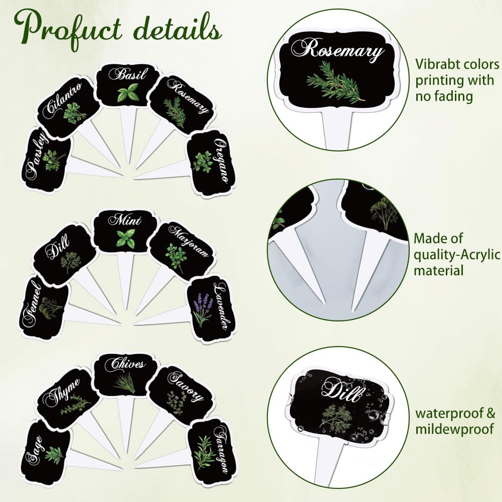 arricraft 15 Pcs Black T-Shaped Acrylic Plant Labels - Image 4