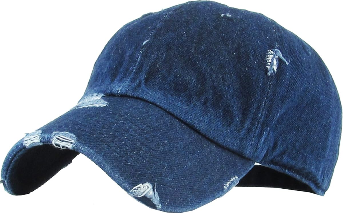 KBETHOS Vintage Washed Distressed Cotton Dad Hat Baseball Cap Adjustable Polo Trucker Unisex Style Headwear