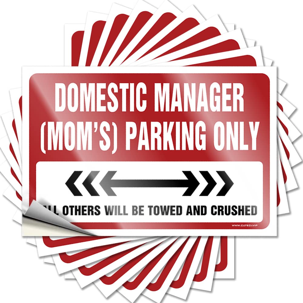 Lettering Sticker Patio Decor Peel and Stick - Domestic Manager (mom's) Parking Only Water Bookish Waterproof Vinyl for Military(8X12CM)
