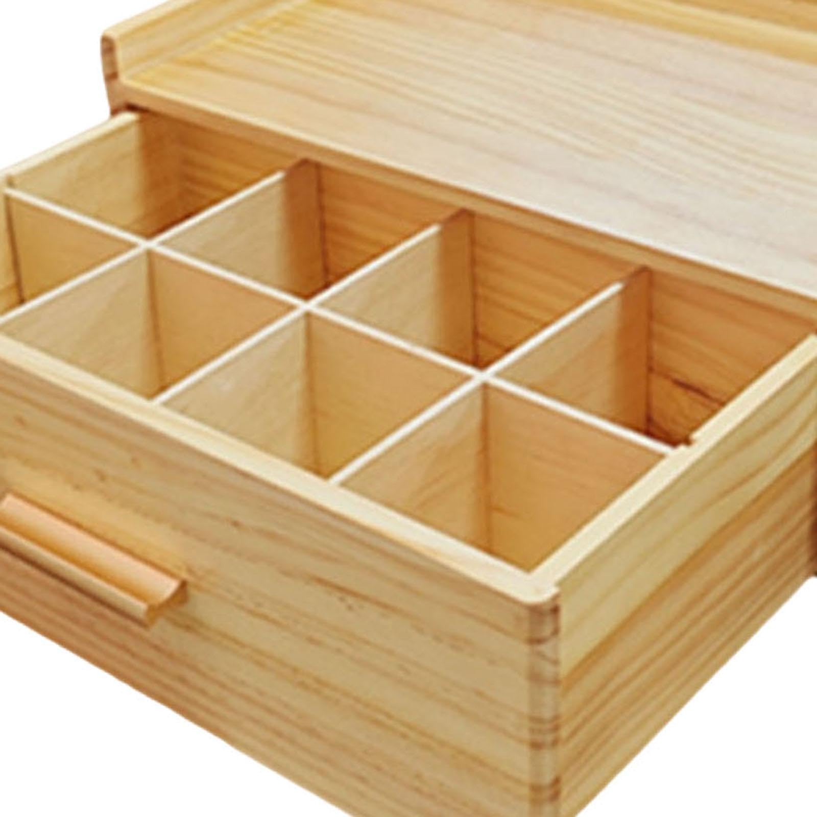 Organizador de Madera, Cajón de Almacenamiento para Bolsitas de Té para Armario de Oficina, Encimera de Cocina, Despensa.