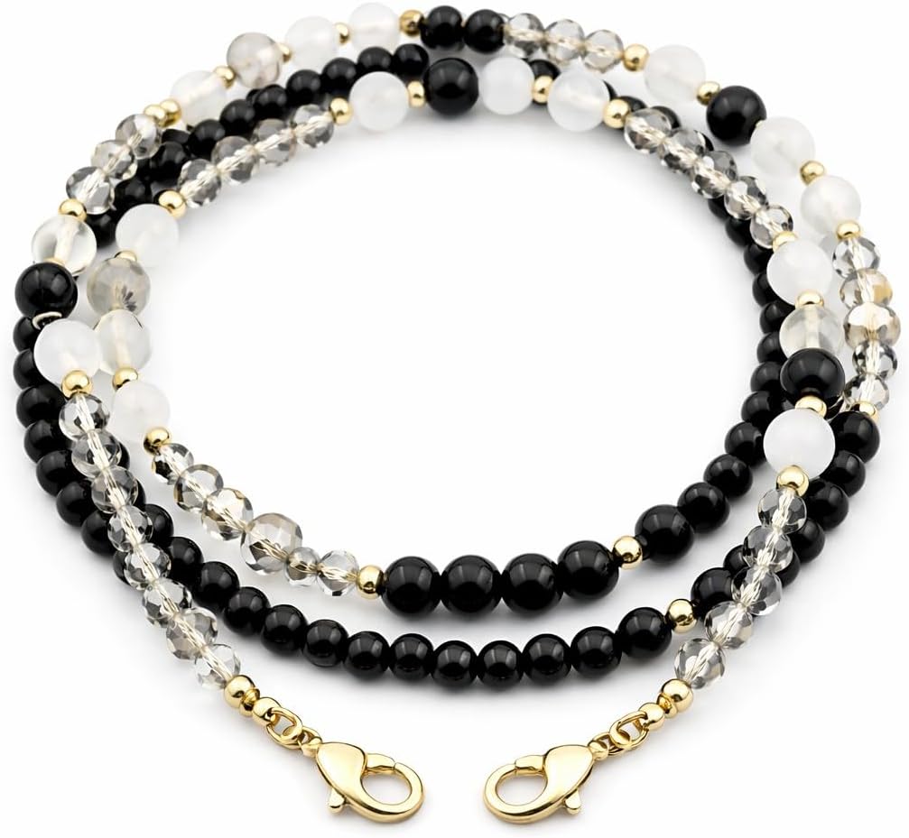 Gemstone Glasses Holder Cute Eyeglasses Chain for Women Around Neck Beaded Strap for Mask Sunglasses Eye Glasses