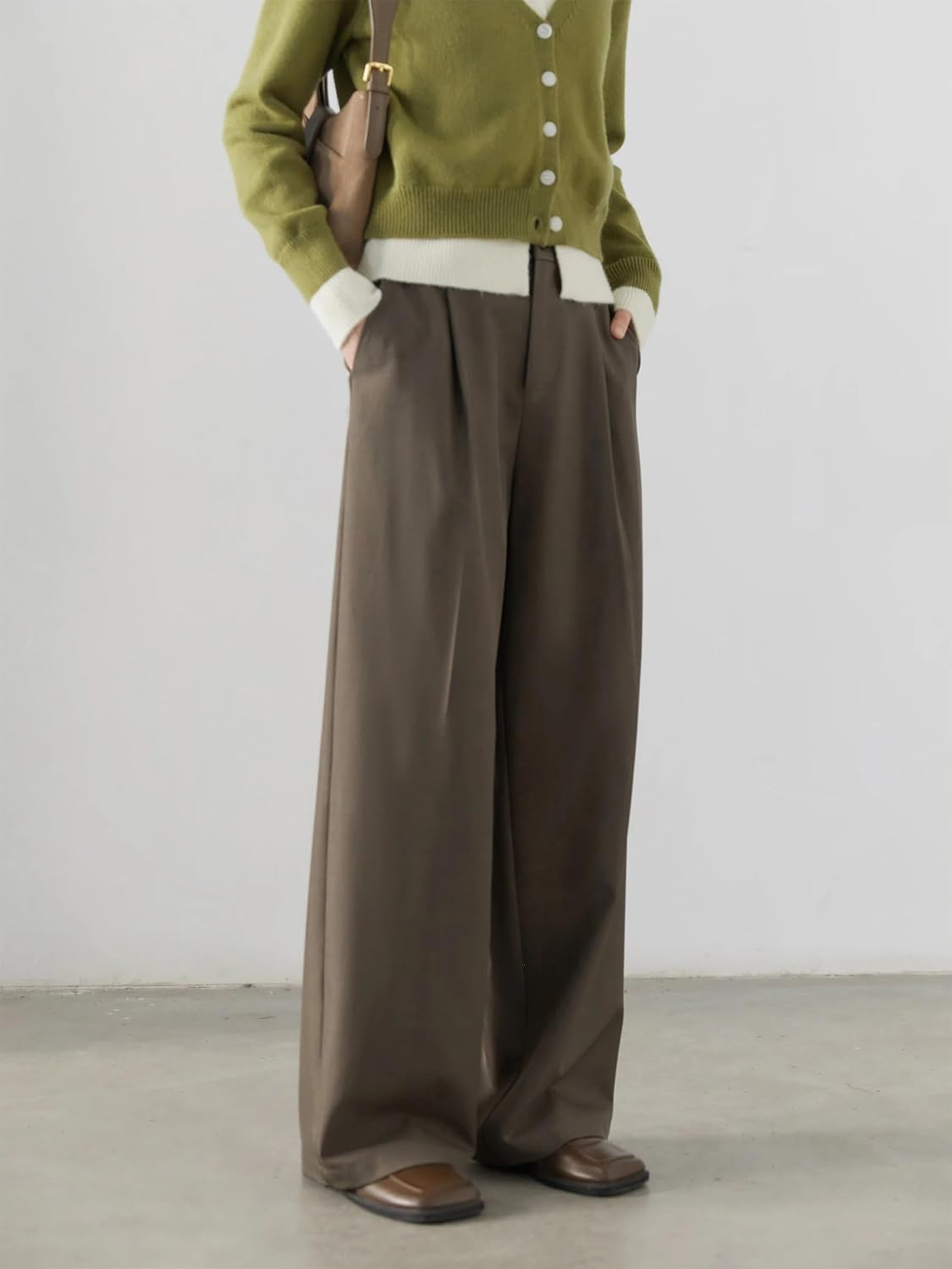 Women's Pants Loose Casual High Waist Pleated Suit Trousers Ladies Wide Leg Pant Spring Autumn
