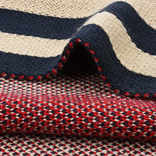 Catalonia Patriotic Us Flag Blanket, American Flag Cable Knit Throws Blanket, 4Th Of July Citizenship Veteran Labor Day Gift, 50X60 Inches #TOP3