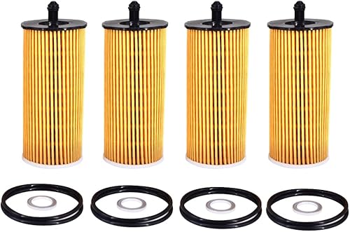 26320-3N000 4pcs Filtro de aceite de motor con juntas tóricas y juntas de tapón de drenaje para Kia Carnival 2021-2024 3.5L