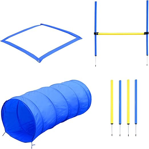 PawHut Agility Sport pour Chiens équipeent Coplet Obstacles, Tunnel
