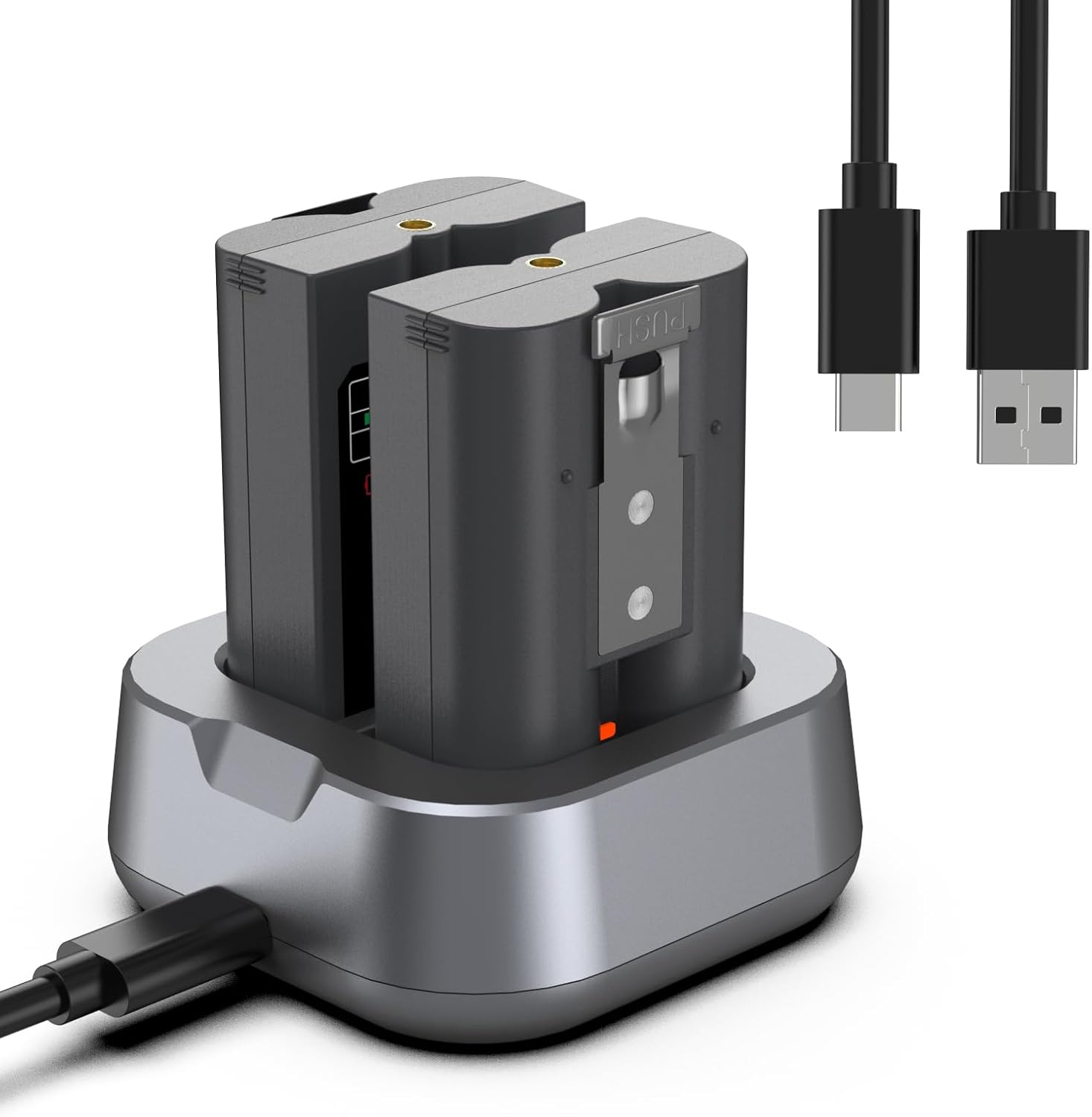 2-Pack Replacement Battery for Ring Doorbell - 7200mAh Dual Port V4 Battery Rechargeable Camera Batteries with Charger Station for Ring Video Doorbell 2/3/3 Plus/4, Spotlight Cam, Stick Up Cam