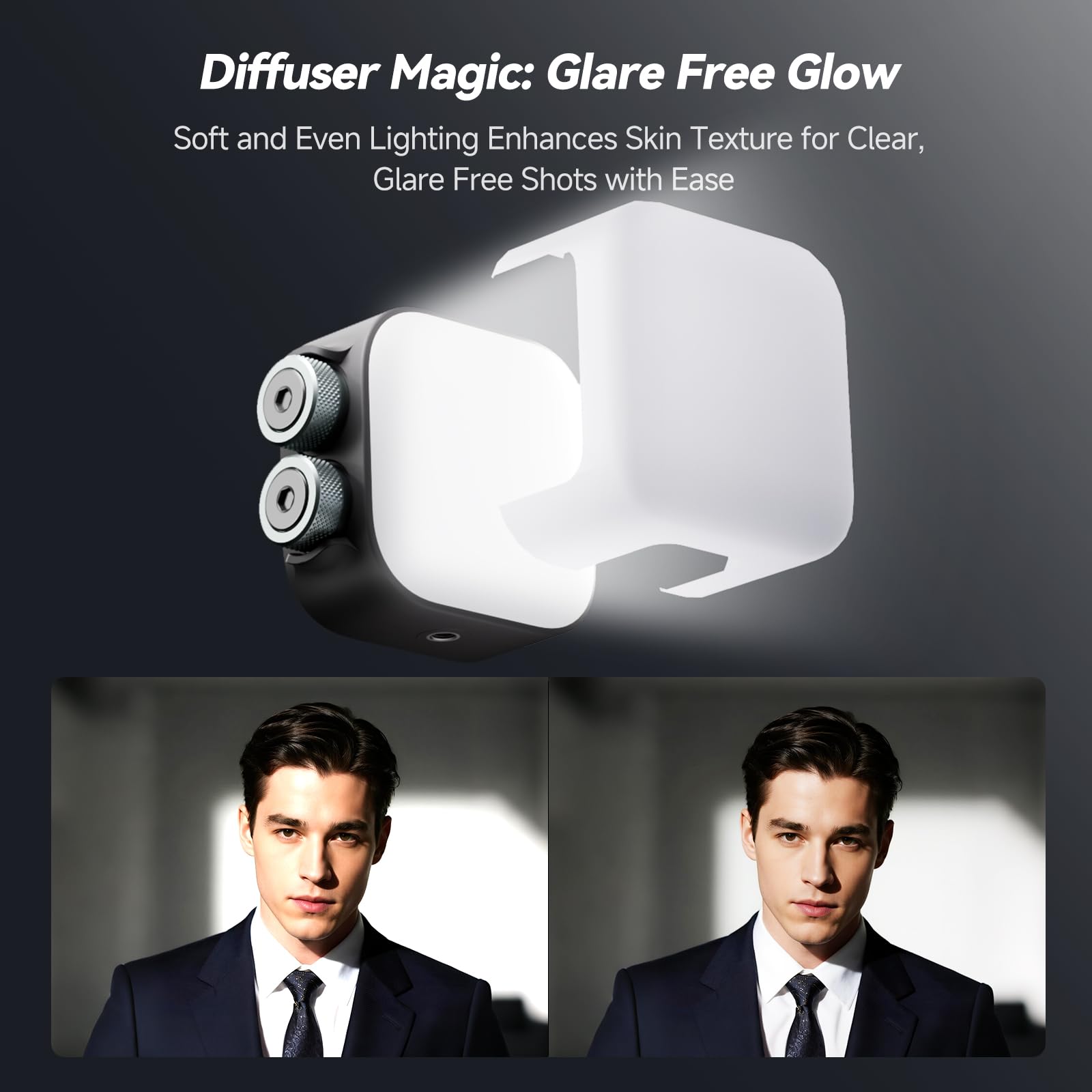 Photoolex Tofu RGB Taschen Mini LED Videoleuchte mit kompakter | CRI96+, Farbtemp 2500K–9900K, 2000mAh Akku, magnetisch & 1/4-Zoll-Schraube, 21 Lichteffekte für vlogging fotografie streaming