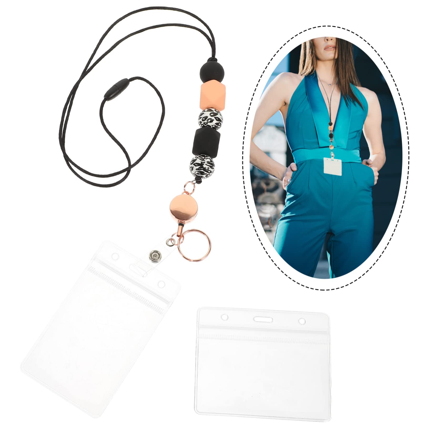 Lurrose 4sätze Lanyard Mit Ausweishalter Und Schlüsselanhänger Für Id-karten Leicht Und Tragbar Für Mitarbeiter Studenten Und Freiwillige Elastisch Und Benutzerfreundlich