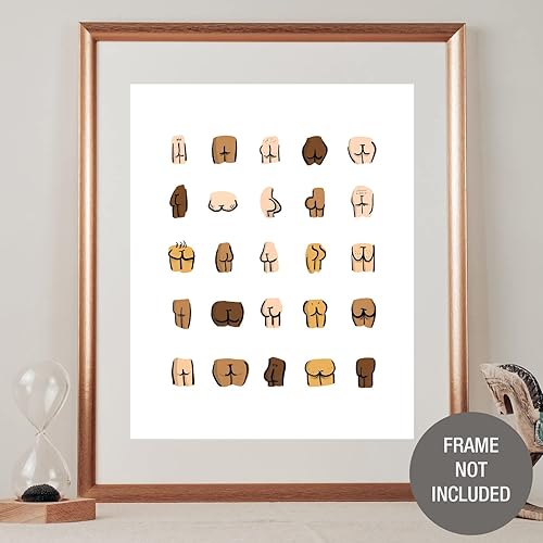 Miniatura 3 de Funny Butt Illustrations Bathroom Decor Wall Art Print for Home Decor (Unframed 8 x 10 Inch on Premium Fine Art Matte Paper)
